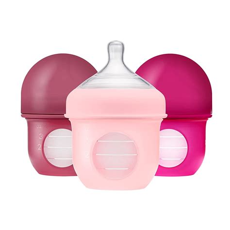 nursh of|Boon Nursh Silicone Baby Bottles with Collapsible Silicone Pouch。